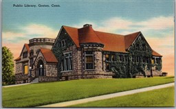 Postcard Groton Connecticut Public Library
