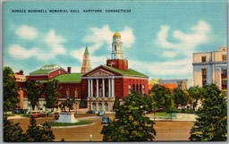 Postcard Hartford Connecticut Horace Bushnell Memorial Hall