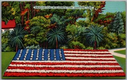 Postcard Hartford Connecticut Elizabeth Park American Flag Patriotic