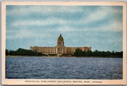 Postcard Regina SK c1949 Provincial Parliament Buildings Saving Bonds Stamp