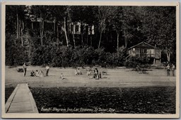 Postcard St. Donat Quebec c1930s Blagrave Inn Beach Lac Ouareau Scenic View
