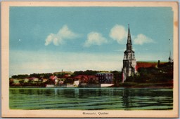 Postcard Rimouski Quebec Scenic View of Town from St. Lawrence River
