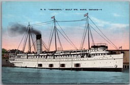 Postcard Sault Ste. Marie Ontario c1945 S. S. Assiniboia Scrapped in 1970