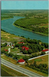 Postcard Winnipeg Manitoba c1970s Aerial View of Lower Fort Garry Red River