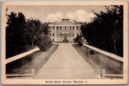 Postcard Brandon Manitoba c1930s Normal School by PECO *as is*