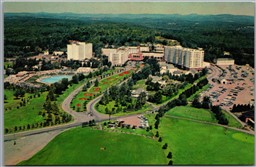 Postcard Kiamesha Lake NY Concord Hotel Aerial View of Resort Sullivan County
