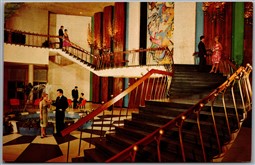 Postcard Kiamesha Lake NY Concord Hotel Interior View Stairs Sullivan County