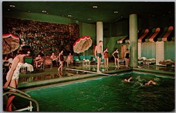 Postcard Kiamesha Lake New York Concord Hotel Interior Swimming Pool Diving