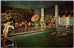 Postcard Kiamesha Lake New York Concord Hotel Interior Swimming Pool Diving B