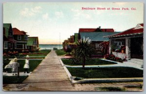 Postcard Ocean Park California c1910s Residence Street Santa Monica Unused 