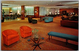 Postcard Ellenville NY c1966 The Fallsview Interior Lobby View MCM Furniture