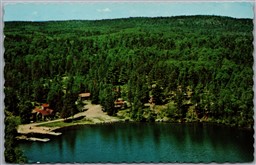 Postcard Nestor Falls Ontario c1975 Crow Lake Lodge Aerial View Kenora District