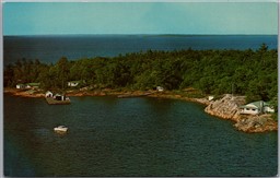 Postcard Little Current Ontario Scenic Aerial View of Barron Island