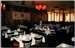 Postcard Sault Ste. Marie Ontario Purple Lantern Restaurant Dining Room View