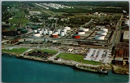 Postcard Sarnia Ontario Aerial View Imperial Oil Tank Farm Refinery Lambton Co.