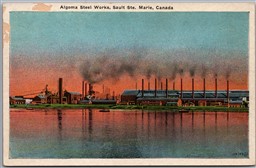 Postcard Sault Ste. Marie Ontario c1920s Algoma Steel Works *as is*