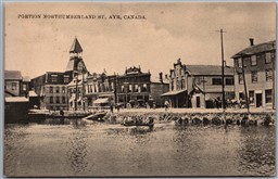 Postcard Ayr Ontario c1910s Portion of Northumberland St. View from Watson Pond