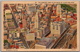 Postcard Cleveland Ohio The Terminal Area Birds Eye View
