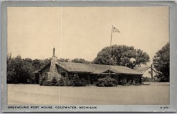 Postcard Coldwater Michigan Greyhound Post House Branch County