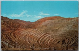 Postcard Bingham Canyon Mine Utah c1968 Kennecott Open Cut Copper Mine