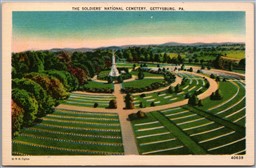 Postcard Gettysburg Pennsylvania The Soldiers National Cemetery Adams County