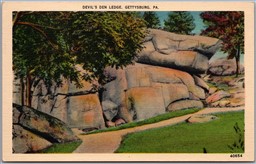 Postcard Gettysburg Pennsylvania Devil's Den Ledge Adams County