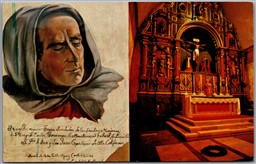 Postcard California Founder of Missions Fray Junipero Serra Padre's Graves Altar