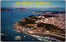 Postcard San Francisco California c1968 Golden Gate Bridge Scenic Aerial View