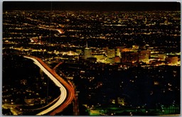 Postcard Los Angeles California Night Scene from Hollywood Hills Bowl Freeway