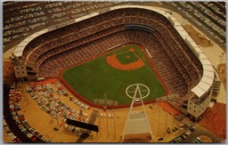 Postcard Anaheim California Angel's Stadium Baseball Aerial View Orange County