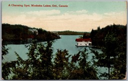 Postcard Muskoka Lakes Ontario c1910s A Charming Spot Scenic View