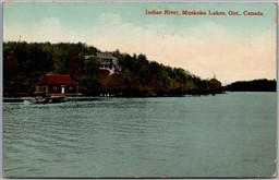Postcard Muskoka Lakes Ontario c1910s Indian River Scenic View 