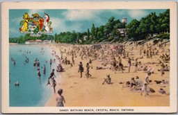 Postcard Crystal Beach Ontario c1956 Sandy Bathing Beach