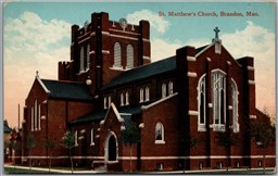 Postcard Brandon Manitoba c1910s St. Matthew's Church