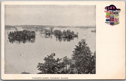 Postcard Thousand Islands Ontario c1910s Fiddler's Elbow Heraldic Crest Beaver