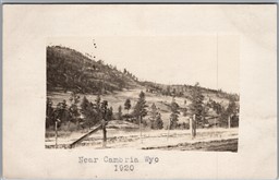 Postcard RPPC c1920 Cambria Wyoming Scenic View of Hills Weston County