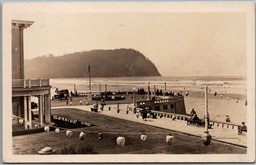 Postcard RPPC c1931 Seaside Oregon Hotel Promenade Beach Clatsop County