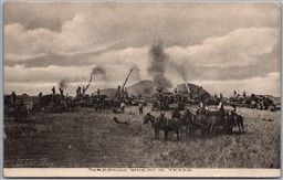 Postcard c1908 Harvesting Wheat in Texas Threshing Geo. B. Cornish Albertype