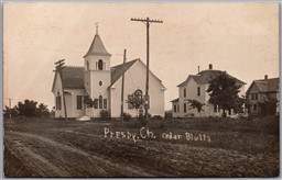 Postcard RPPC c1909 Cedar Bluffs Kansas Presbyterian Church Beaver Township