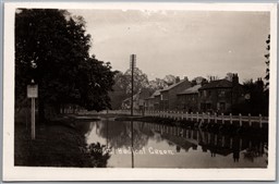 Postcard RPPC c1913 Bedfont Green England The Pond near Heathrow Airport