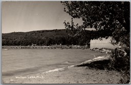 Postcard RPPC c1930s Walloon Lake Michigan Beach Shore Charlevoix County