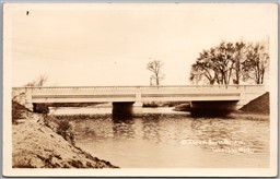 Postcard RPPC c1940 Tekonsha Michigan St. Joseph River Bridge Calhoun County