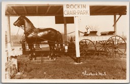Postcard RPPC c1930s Shepherd Michigan Rockin Chair Park Isabella County