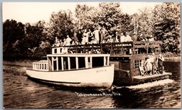 Postcard RPPC Michigan Tahquamenon River Trip Boats 