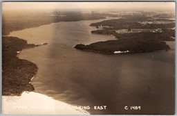 Postcard RPPC Hamlin Lake Michigan Looking East Aerial Scenic View