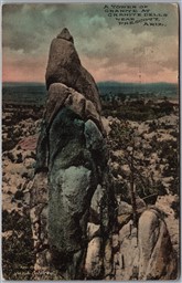 Postcard Granite Dell's Arizona c1914 Rock Tower Near Prescott AZ by Fred Harvey