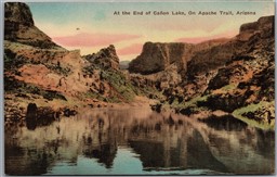 Postcard Arizona c1910s At the End of Cañon Lake on Apache Trail by Albertype