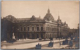 Postcard RPPC c1910 Berlin Germany Zeughaus Winter Scene Horse Carriages