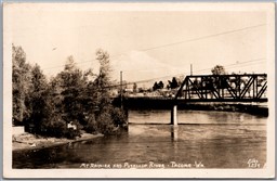 Postcard RPPC c1955 Tacoma Washington Mt. Ranier and Puyallup River by Ellis
