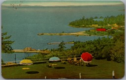 Postcard Ontario Parry Sound View From Terrace of Belvedere Hotel Scenic View